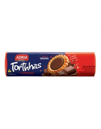 Biscoito Adria Tortinhas Chocolate 140g Caixa com 50 Unidades