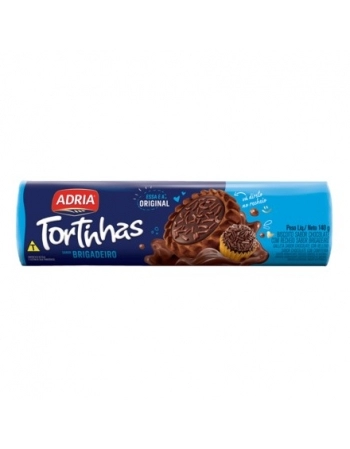 Biscoito Adria Tortinhas Brigadeiro 140g Caixa com 50 Unidades