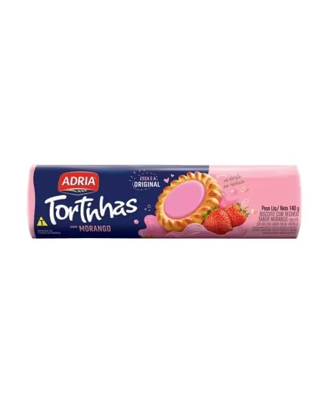 Biscoito Adria Tortinhas Morango 50X140G