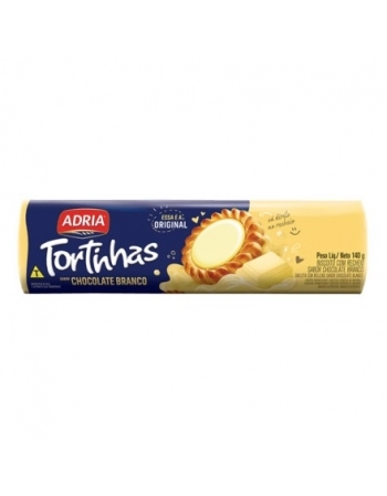Biscoito Adria Tortinhas Chocolate Branco 140g Caixa com 50 Unidades