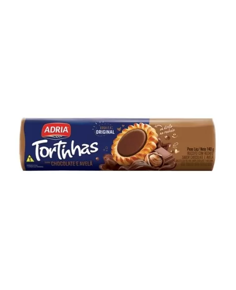 Biscoito Adria Tortinhas Chocolate E Avela 50X140G