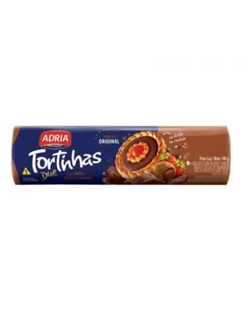 Biscoito Adria Tortinhas Due Trufa Com Gele De Morango 50X140G