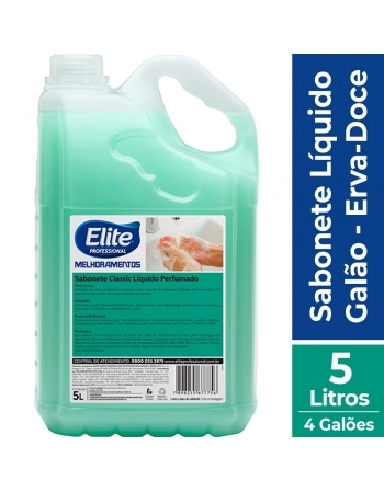 Elite Sabonete Liquido Galao Classic Fragrancia Erva Doce 4X5L