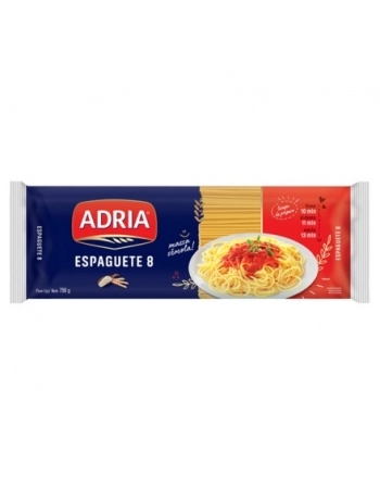 Massa Adria Sêmola Espaguete N°8 400g Caixa com 24 Unidades