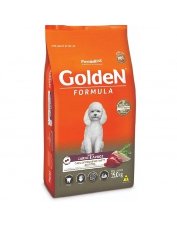 Ração Seca Golden Fórmula para Cães Adultos de Pequeno Porte Sabor Carne 15kg