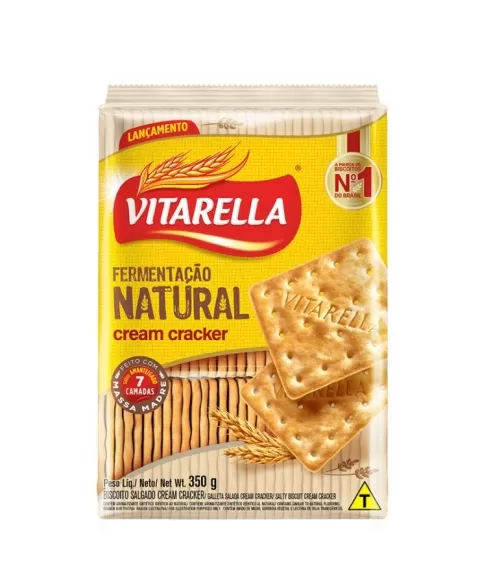 Biscoito Vitarella Cream Cracker Tradicional Fermentacao Natural 24X350G