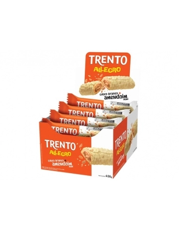 Chocolate Trento Allegro Chocolate Branco com Amendoim 26g Display com 16 Unidades