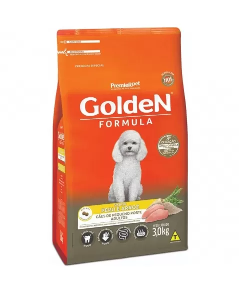 Ração Golden Fórmula Cães Adultos Porte Pequeno Peru 3kg