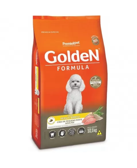 Ração Golden Fórmula Cães Adultos Porte Pequeno Peru 10,1kg