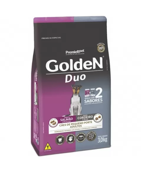 Ração Golden Duii Cães Adultos Porte Pequeno Salmão & Cordeiro 3kg