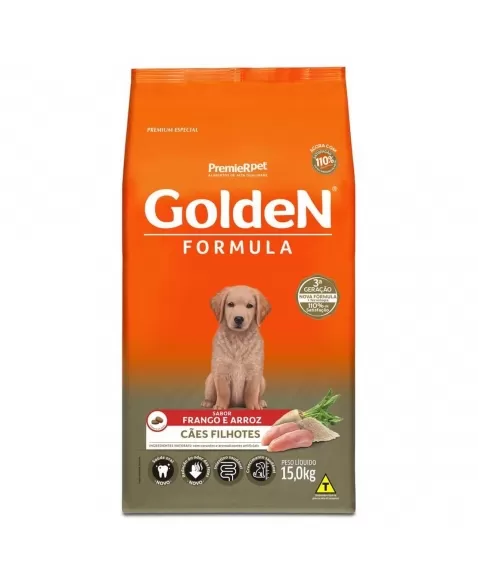 Ração Golden Fórmula Cães Filhotes Frango & Arroz 15kg