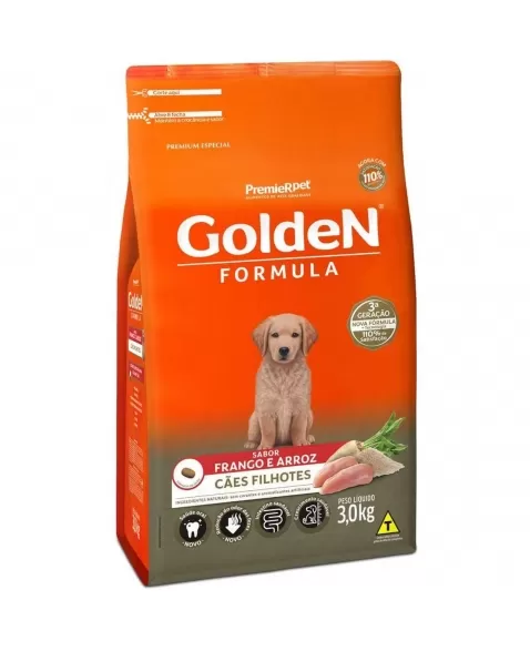 Ração Golden Fórmula Cães Filhotes Frango & Arroz 3kg