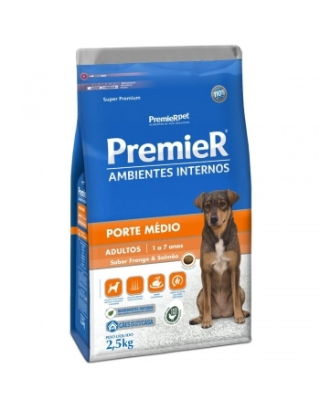Ração Premier Ambientes Internos Cães Adultos Médio Porte Frango 2,5kg