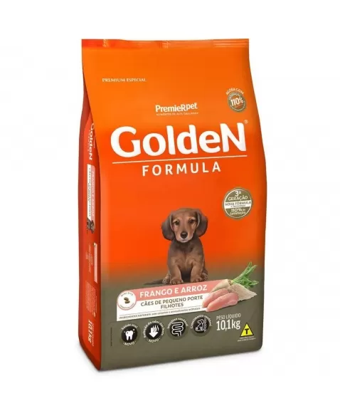 Ração Golden Fórmula Cães Filhotes Porte Pequeno Frango & Arroz 10,1kg