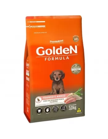 Ração Golden Fórmula Cães Filhotes Porte Pequeno Frango & Arroz 3kg