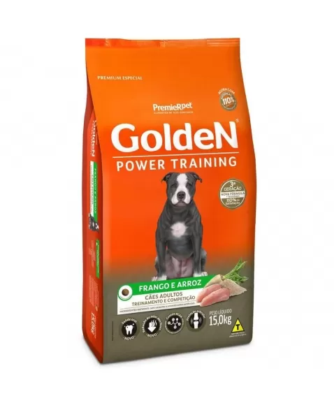 Ração Golden Power Training Cães Adultos Frango & Arroz 15kg