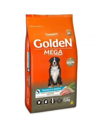 Ração Golden Mega para Cães Adultos Sabor Frango e Arroz 15kg