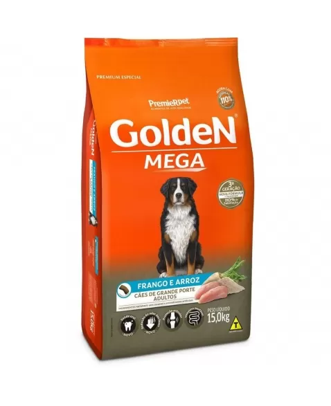 Ração Golden Mega Cães Adultos Frango & Arroz 15kg