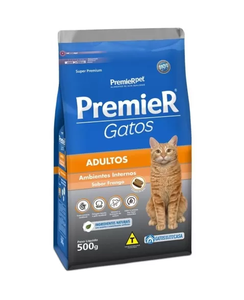 Ração Premier Ambientes Internos Gatos Adultos Frango 0,5kg