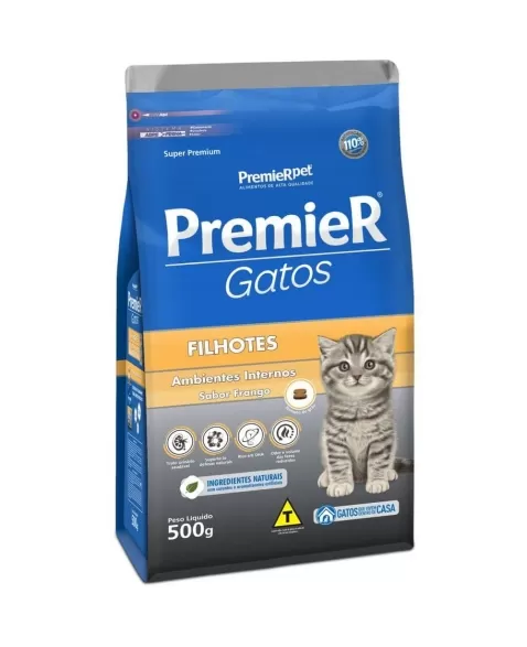 Ração Premier Ambientes Internos Gatos Filhotes Frango 0,5kg