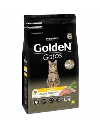 Ração Golden para Gatos Adultos Sabor Frango e Arroz 1kg