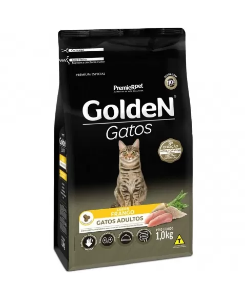 Ração Golden Gatos Adultos Frango & Arroz 1kg