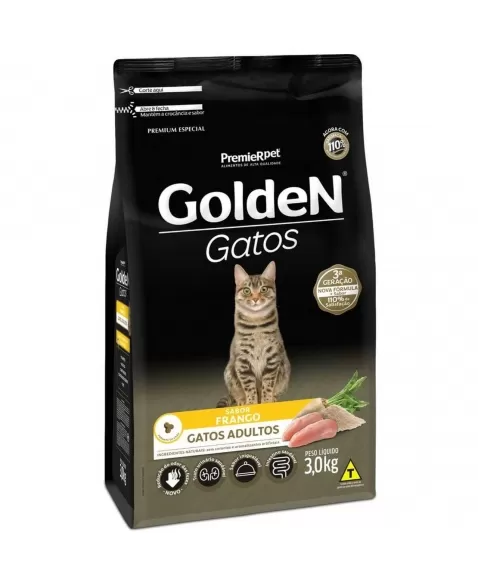 Ração Golden Gatos Adultos Frango & Arroz 3kg