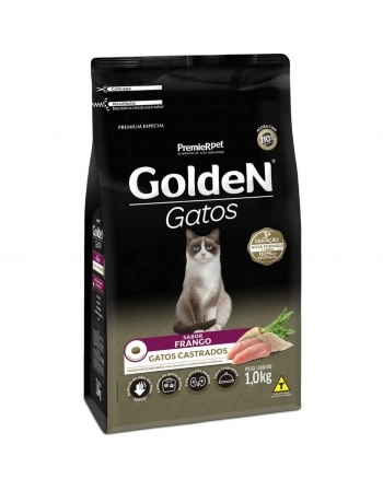 Ração Golden para Gatos Adultos Castrados Sabor Frango e Arroz 1kg