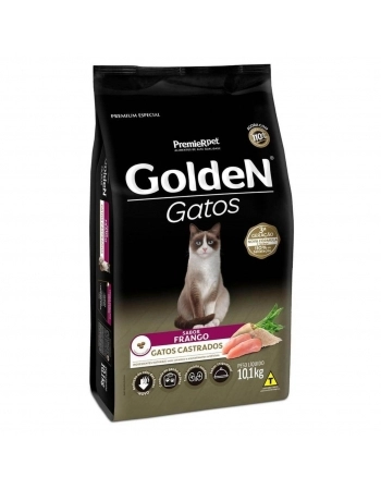 Ração Golden para Gatos Adultos Castrados Sabor Frango e Arroz 10,1kg