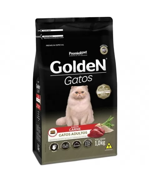 Ração Golden Gatos Adultos Carne 1kg