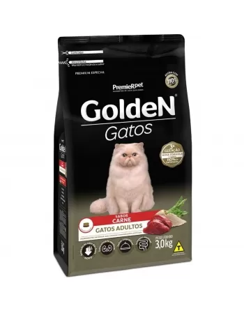 Ração Golden Gatos Adultos Carne 3kg