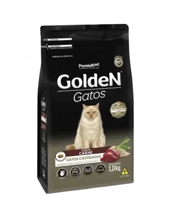 Ração Golden Gatos Adultos Castrados Carne 1kg