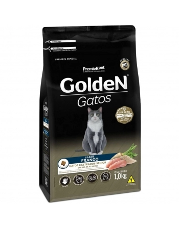Ração Golden para Gatos Sênior Castrados Sabir Frango e Arroz 1kg