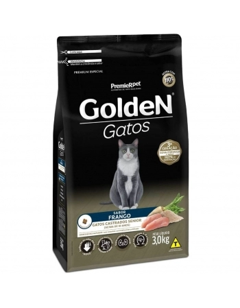 Ração Golden para Gatos Sênior Castrados Sabor Frango e Arroz 3kg