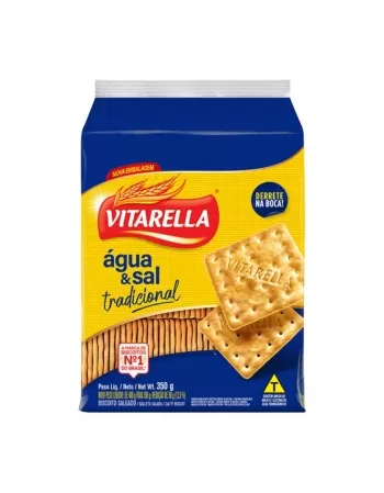 Biscoito Vitarella Cream Cracker Agua E Sal Trad Emb. Azul 24X350G