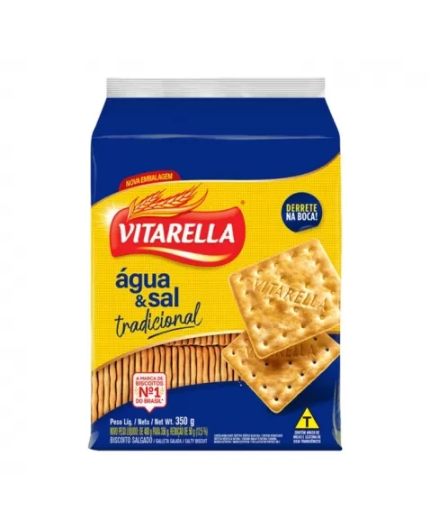 Biscoito Vitarella Cream Cracker Agua E Sal Trad Emb. Azul 24X350G