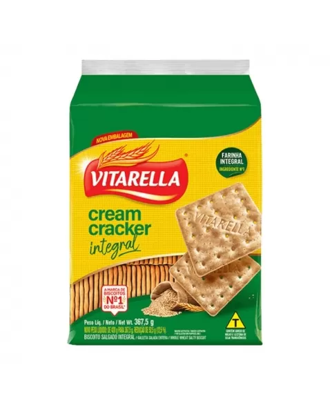 Biscoito Vitarella Cream Cracker Crocks Integral 24X367,5