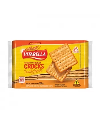 Biscoito Vitarella Cream Cracker Crocks Tradicion 24X350G