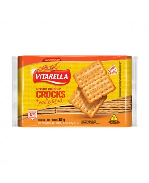 Biscoito Vitarella Cream Cracker Crocks Tradicion 24X350G