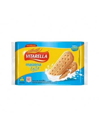 Biscoito Vitarella Maizena Leite 350g Caixa com 24 Unidades