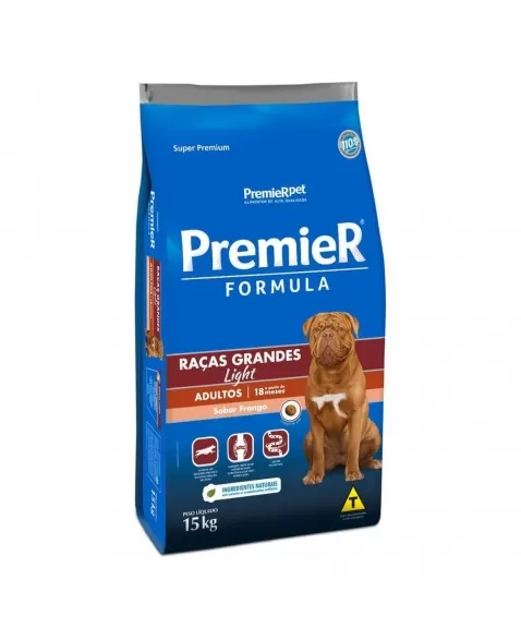 Ração Premier Fórmula Cães Adultos Light Raças Grandes Frango 15kg