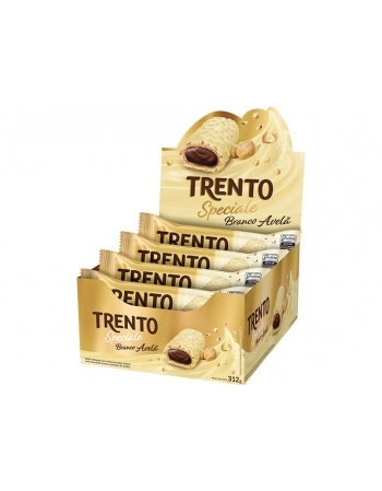 Chocolate Trento Speciale Avelã Branco Peccin 26g Display com 12 Unidades