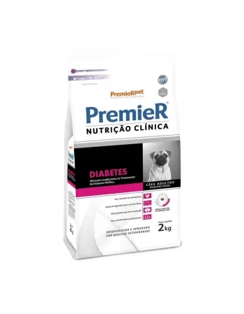 Ração Premier Nutrição Clínica Diabete Cães Adultos Porte Pequeno Frango 2kg