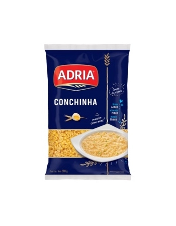 Macarrão com Ovos Conchinha Adria 500g Fardo com 20 Unidades