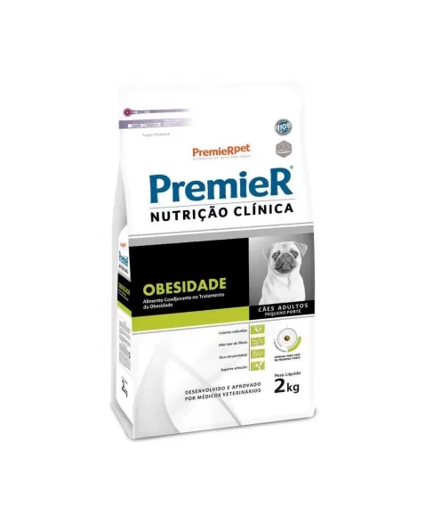 Ração Premier Nutrição Clínica Obesidade Cães Adultos Porte Pequeno Frango 2kg