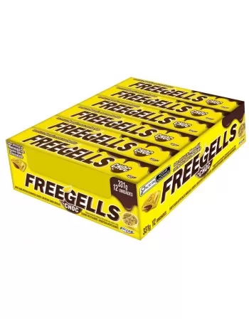 Bala Riclan Freegells Play Maracuja Recheio Sabor Chocolate 36X12Un