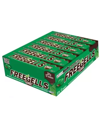 BALA RCL FREEGELLS PLAY MENTA RECHEIO SABOR CHOCOLATE 36X12UN