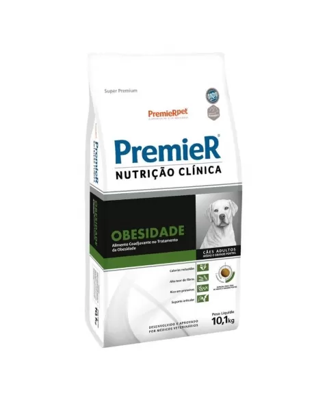 Ração Premier Nutrição Clínica Obesidade Cães Adultos Médio & Grande Porte Frango 10,1kg