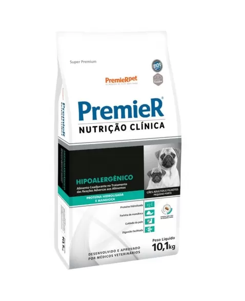 Ração Premier Nutrição Clínica Hipoalérgica Cães Adultos Porte Pequeno Frango 10,1kg