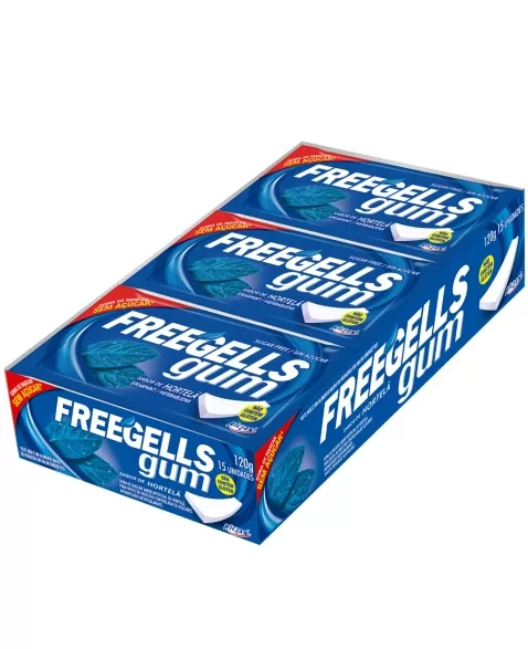 CHICLE RCL FREEGELLS GUM RCL HORTELÃ 12X15UN